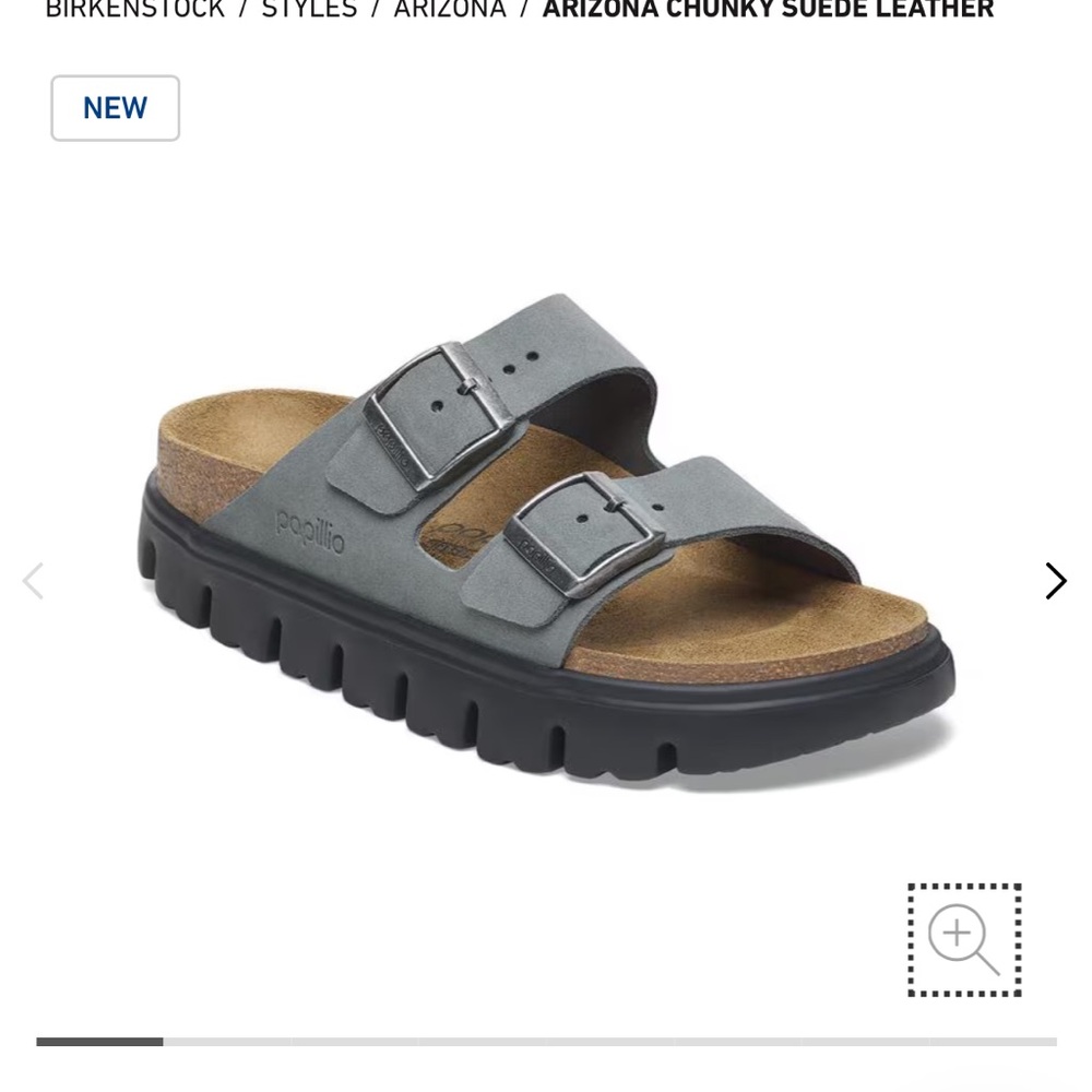 Birkenstock Arizona Chunky Basalt Gray Suede Sandals